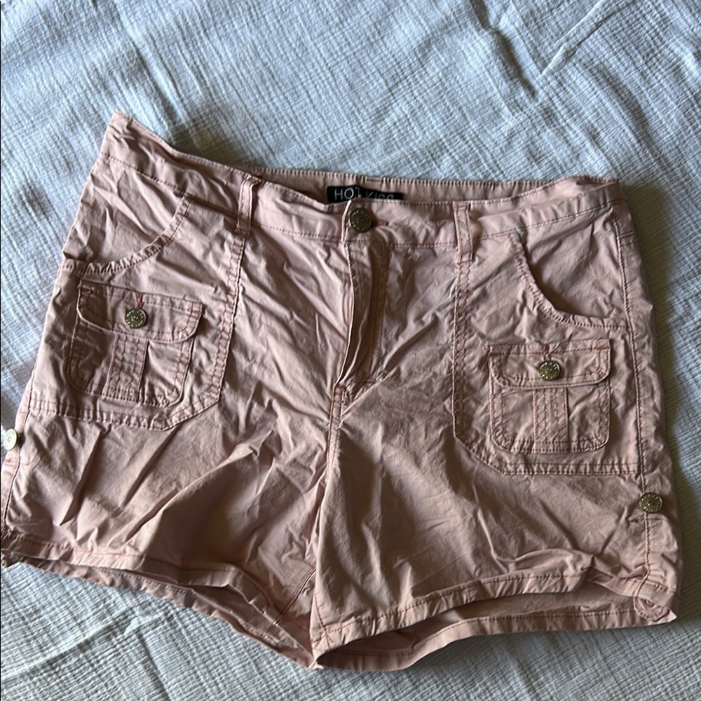 Hot Kiss Women's Pink Relaxed Utility Shorts